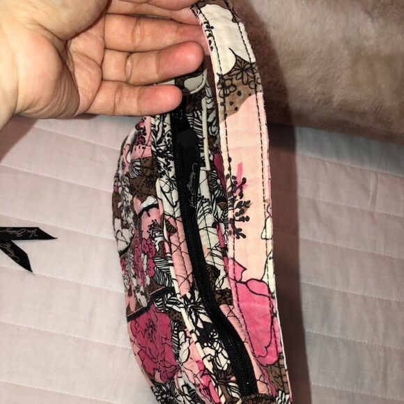 VB Mocha Rouge Mini Hobo Quilted Bag and Wallet Set Brown White Fuchsia Pink - Picture 11 of 15